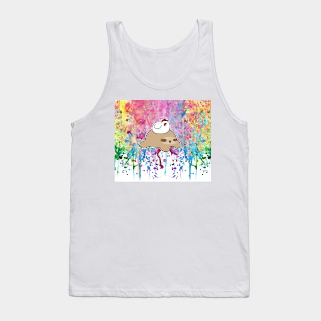 Sloth and Chicken Rainbow Paint Tank Top by saradaboru